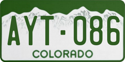 CO license plate AYT086
