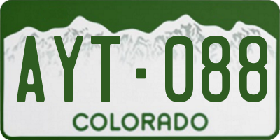 CO license plate AYT088