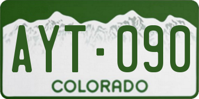 CO license plate AYT090
