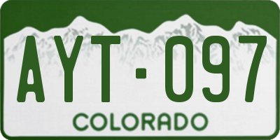 CO license plate AYT097