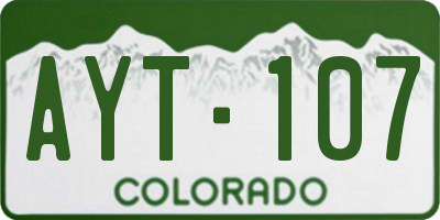 CO license plate AYT107