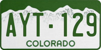 CO license plate AYT129