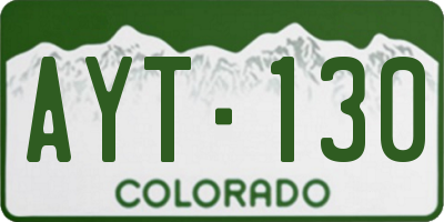 CO license plate AYT130