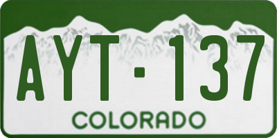 CO license plate AYT137