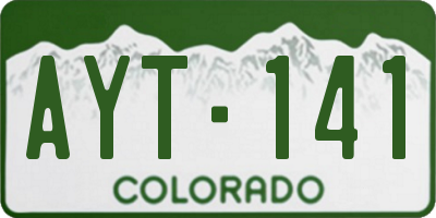 CO license plate AYT141