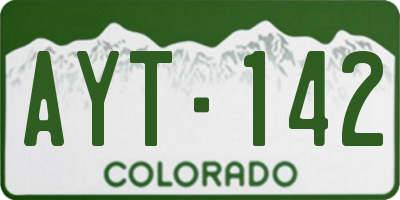 CO license plate AYT142