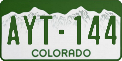 CO license plate AYT144