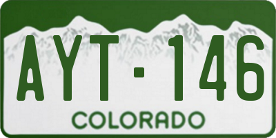 CO license plate AYT146
