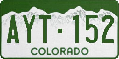 CO license plate AYT152