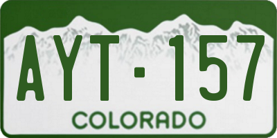 CO license plate AYT157