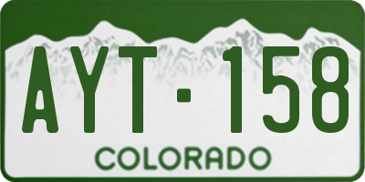 CO license plate AYT158