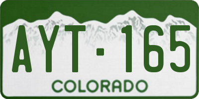 CO license plate AYT165