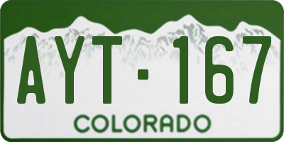 CO license plate AYT167