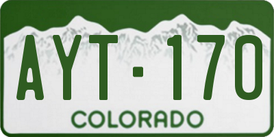 CO license plate AYT170