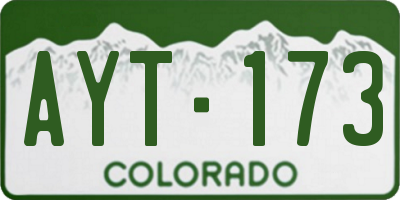 CO license plate AYT173