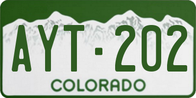 CO license plate AYT202