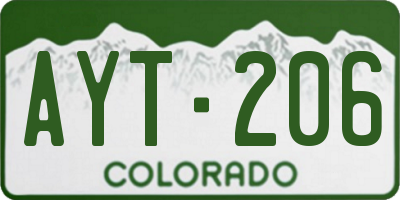CO license plate AYT206
