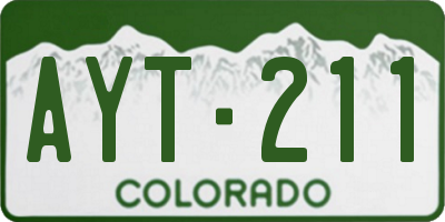 CO license plate AYT211