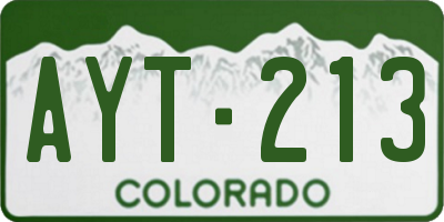 CO license plate AYT213