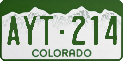 CO license plate AYT214