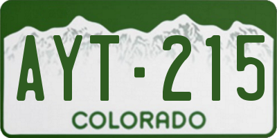CO license plate AYT215