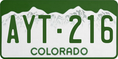 CO license plate AYT216