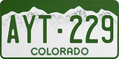 CO license plate AYT229