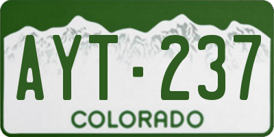 CO license plate AYT237