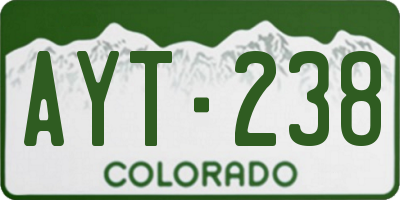 CO license plate AYT238
