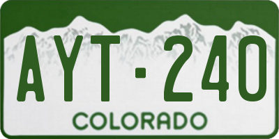 CO license plate AYT240