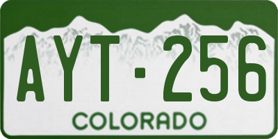 CO license plate AYT256