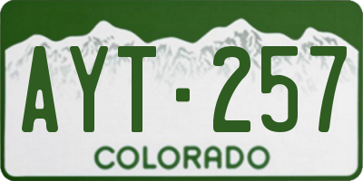 CO license plate AYT257