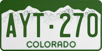 CO license plate AYT270