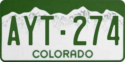 CO license plate AYT274