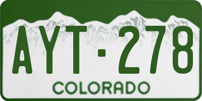 CO license plate AYT278