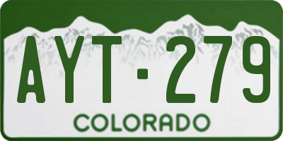 CO license plate AYT279