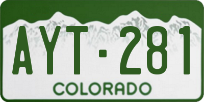 CO license plate AYT281