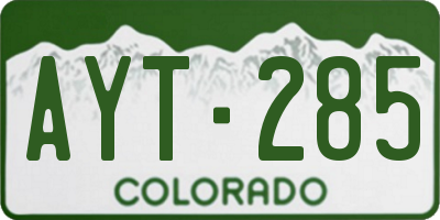 CO license plate AYT285