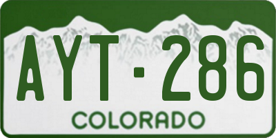 CO license plate AYT286