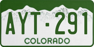 CO license plate AYT291