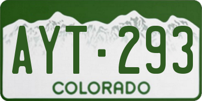 CO license plate AYT293