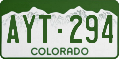 CO license plate AYT294