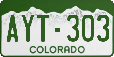 CO license plate AYT303