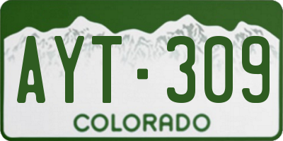 CO license plate AYT309
