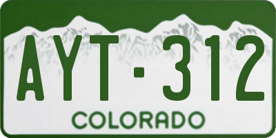 CO license plate AYT312