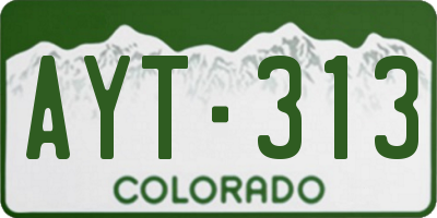 CO license plate AYT313