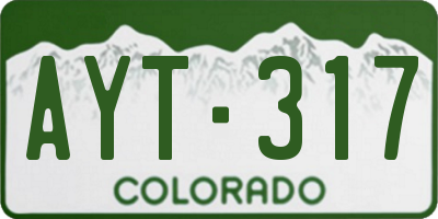 CO license plate AYT317