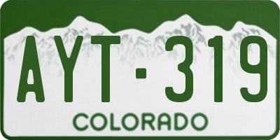 CO license plate AYT319