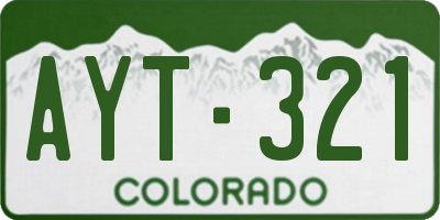 CO license plate AYT321
