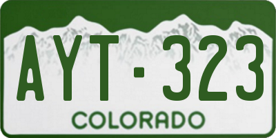 CO license plate AYT323